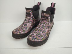 Joules Welly Bob Rain Boots Size 7 Multicolor Leopard Ankle Pull On Rubber