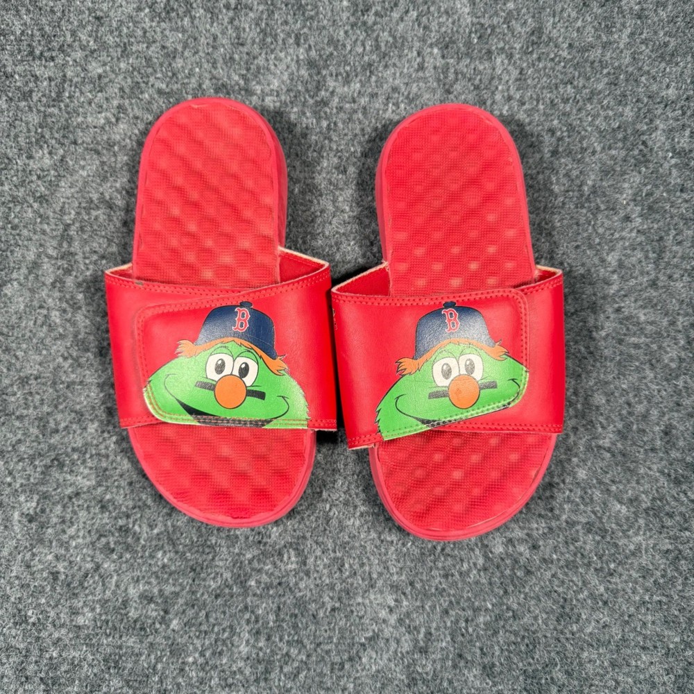 ISlide Boston Red Sox Wally the Green Monster Slides Unisex Size 4 Red MLB