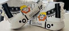 Unisex Anime High Top Sneakers Naruto Design White EU 33 Streetwear Shoes