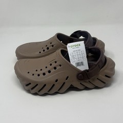 Crocs Echo Clog Kids Juniors Youth Size 4 Latte Brown Beach Summer Sandals