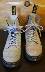 Dr Martens Doc Airwalk Leather Multicolor Sparkle Combat Boots Pascal J1460 Sz 2