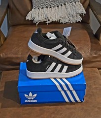 Adidas Campus 00s J Kids Size 4 Black White Gum HQ6638 NEW