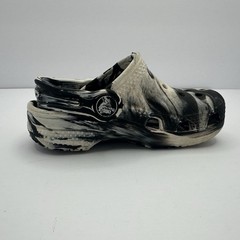 Crocs Kids Classic Marble Black & White Slip On Shoes Clogs • Toddler Size C6