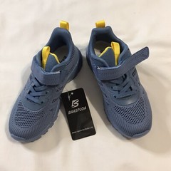 Kids Sneakers 3.5 Blue Yellow Mesh Running Shoes Bass Ploa