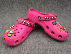 Crocs Classic Clogs Pink Junior 6 Comfort Rubber Shoe Waterproof Jibbetz Girls 6