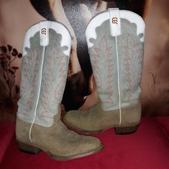Anderson Bean Kids Size 3 Cowboy Tall Leather Boots Embroidered Square Toe