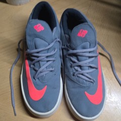 Nike KD 642085-005 Gray Pink Canvas Sneakers Kids 5.5Y EUR 38 Lightweight