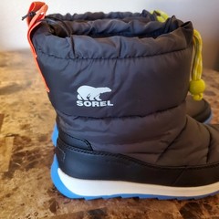 Sorel Whitney II Youth Plus Puffy Sz 3 Snow Boots Unisex Kids Waterproof Black
