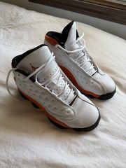 Jordan Air Jordan 13 Retro Kids High Top Sneakers White Orange Black Leather