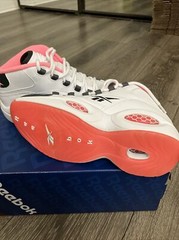 Reebok Question Mid Blue Toe White Pink GS 5.5 Womens US 7 New In Box V51956