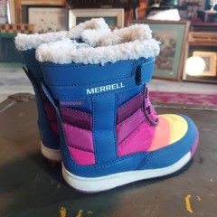 Merrell Alpine Puffer Jr Waterproof Snow Boots Blue Multi Kids Size 8M ML163143