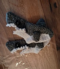 Handmade, Crochet, Childs Slippers, Sharks, Sz 2