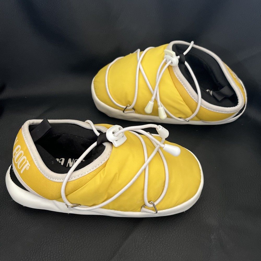 MOON BOOT APOLLO SLIPPERS bright yellow good condition kids size