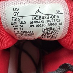 Nike Air Jordan 1 Mid Bred Shadow DQ8423-006 Black Gray Red Size 6y