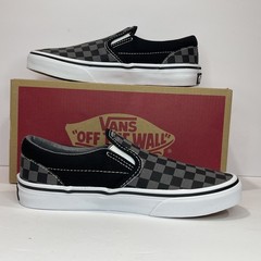 Vans Classic Slip-On Checkerboard Black Pewter Kids Size 3Y New in Box