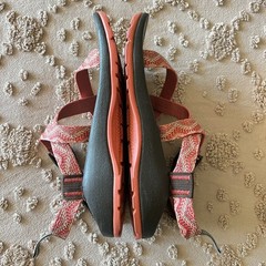 Chaco Adjustable Strap Sandals Big Kids Z/1 Size 4 Orange Boho Embroidered Look