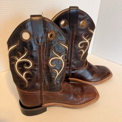 Old West Boots Youth Kids 2.5 D Embroidered Leather Rodeo Cowboy Western Rodeo