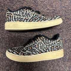 Nike Air Force 1 LV8 Kids Just Do It Black White Orange AT2976 001 Size 2.5Y