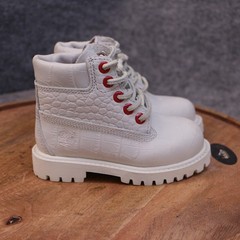 Timberland 6-Inch Premium Waterproof Boots Toddler Size 7 M White Croc Print