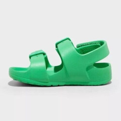 Cat & Jack Toddler Girls Ade Sandals Green Footbed Open Toe Hook & Loop Strap