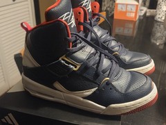 Jordan Flight 45, Youth Size 6 High Top Sneakers Navy Red Gold US 6Y