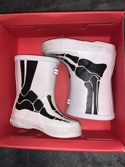 Hunter Kids First Classic Rain Boots Skeleton Print White UK Size 5 US 6