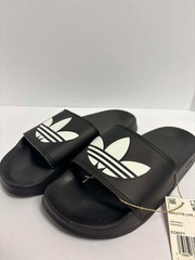 Adidas Adilette Lite J Slides Black White EG8271 Size 7 Youth Sandals NWT