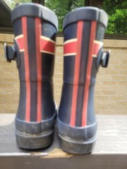 JOULES Navy Blue Union Jack British Rubber Wellies Rainboots. Youth 10