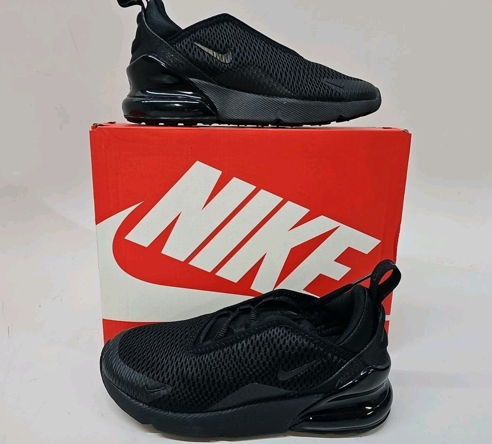 Nike Air Max 270 PS Casual Comfort Sneakers Little Kids Shoes US 2Y Triple Black