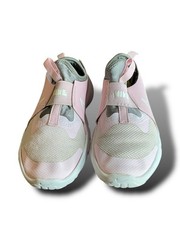 Nike Flex Runner 2 Pink Gray White Slip On Running Shoes Youth Size 3.5Y