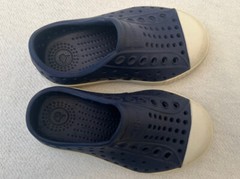 NATIVE Jefferson Shoe Regatta Blue Shell White Kids C6 Slip-on Waterproof $40