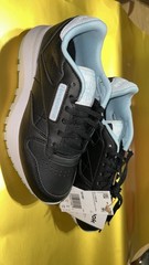 Reebok CL LTHR SP JUNIOR Black Light Blue Sneaker US 4 Classic Leather