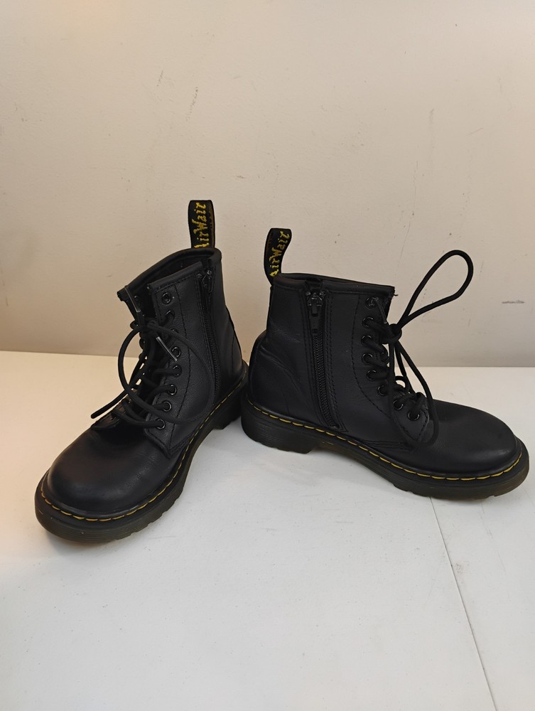 Doc Martens Air Wair 1460 J Black Combat Boots Size Kids US 12 Free Shipping
