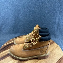 Timberland Junior 6-Inch Premium Waterproof Boots Wheat Nubuck 12909 Size 4.5 M