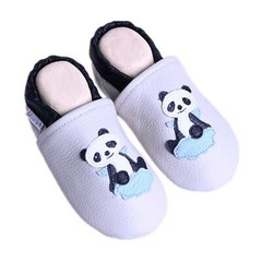 Liya’s leather slippers slippers – #602 panda in gray beige size 19/20 – 35/36