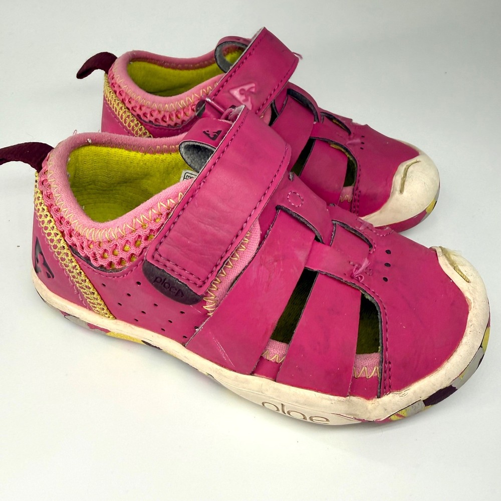 Plae Sam 2.0 Kids Water Friendly Sandals Pink Lime Camo Sole 8.5 106030-639