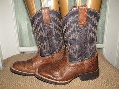 Ariat Tycoon Western Boots for Kids Blue & Brown Size 11 Style 10021591