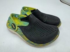 Crocs Literide 360 Clogs Kids Black Green Slip-On Breathable Comfort – C 13