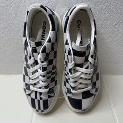 Converse One Star OX Black White Check M 4 W 5.5 Suede Low Top Chuck Taylor NEW