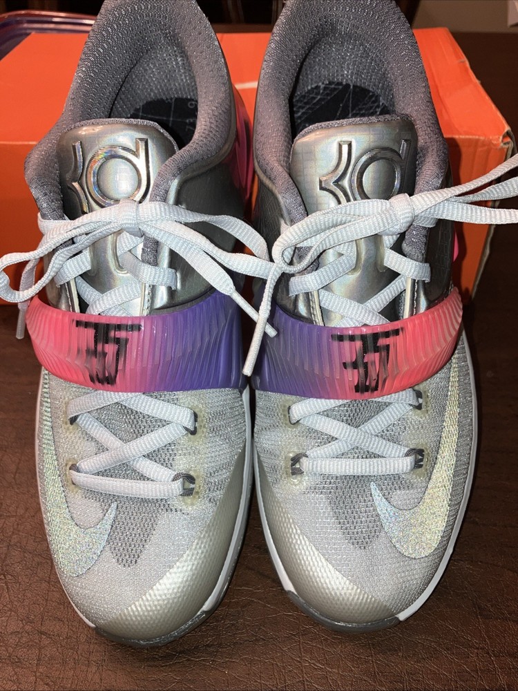Nike KD VII AS (GS) Pure Platinum/Multicolor-BLK Size 5Y EUC With box