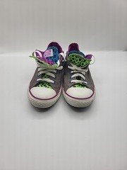 Converse Shoes Junior 5 Chuck Taylor Double Tongue Sneakers Gray Lace Up 640544F