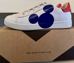 NIB Moa Master Of Art Concept Mickey Sneakers Kids Unixes Leather 2.5 Us White