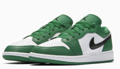 Air Jordan 1 Low Pine Green White Black 553560-301 GS 4Y-7Y BRAND NEW