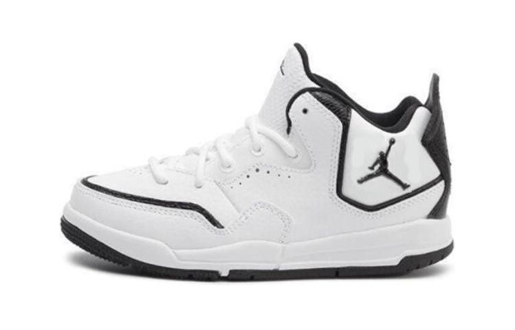 Jordan Courtside 23 Mid top Childrens Basketball Shoes Black White AQ7734-100