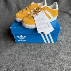Adidas Gazelle CF EL I „Bold Gold“ Kids Size 7.5 Yellow Suede Sneakers DH1361