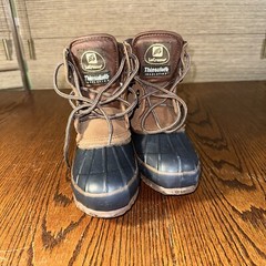 LaCrosse Thinsulate Blue Brown Insulated Winter Snow Duck Boot Kids Sz 5 Clean!