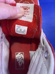 Vans OTW-SK8-board High Top Sneakers Red And White SUEDE Size 3 Unisex Pre Owned