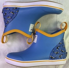 Xtratuf Kid’s Ankle Deck Boots-Light Blue/Whale Pattern-Size: 3