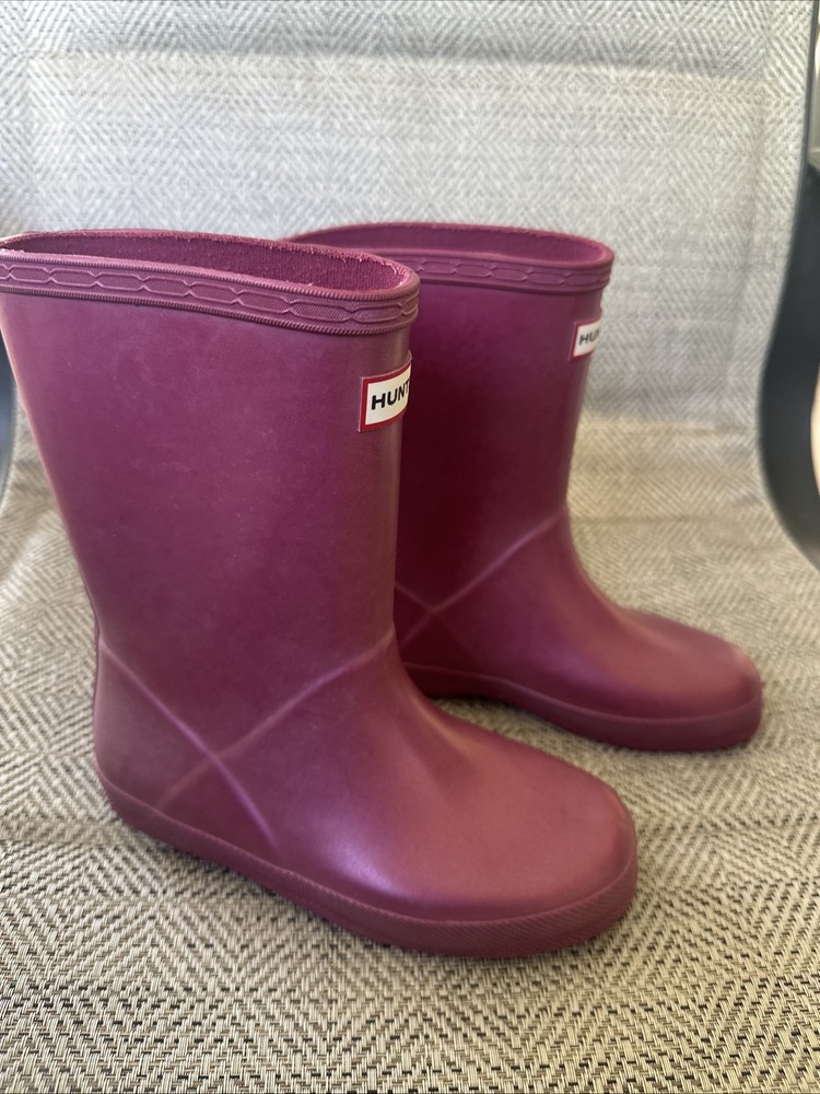 Hunter Kids‘ Original First Classic Waterproof Rain Boot Magenta US 12 B