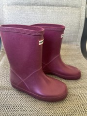 Hunter Kids‘ Original First Classic Waterproof Rain Boot Magenta US 12 B